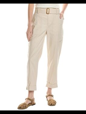 Vince Belted Linen Blend Pants Size Medium New